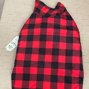 New Red and Black Polyester Dog Coat 🦮